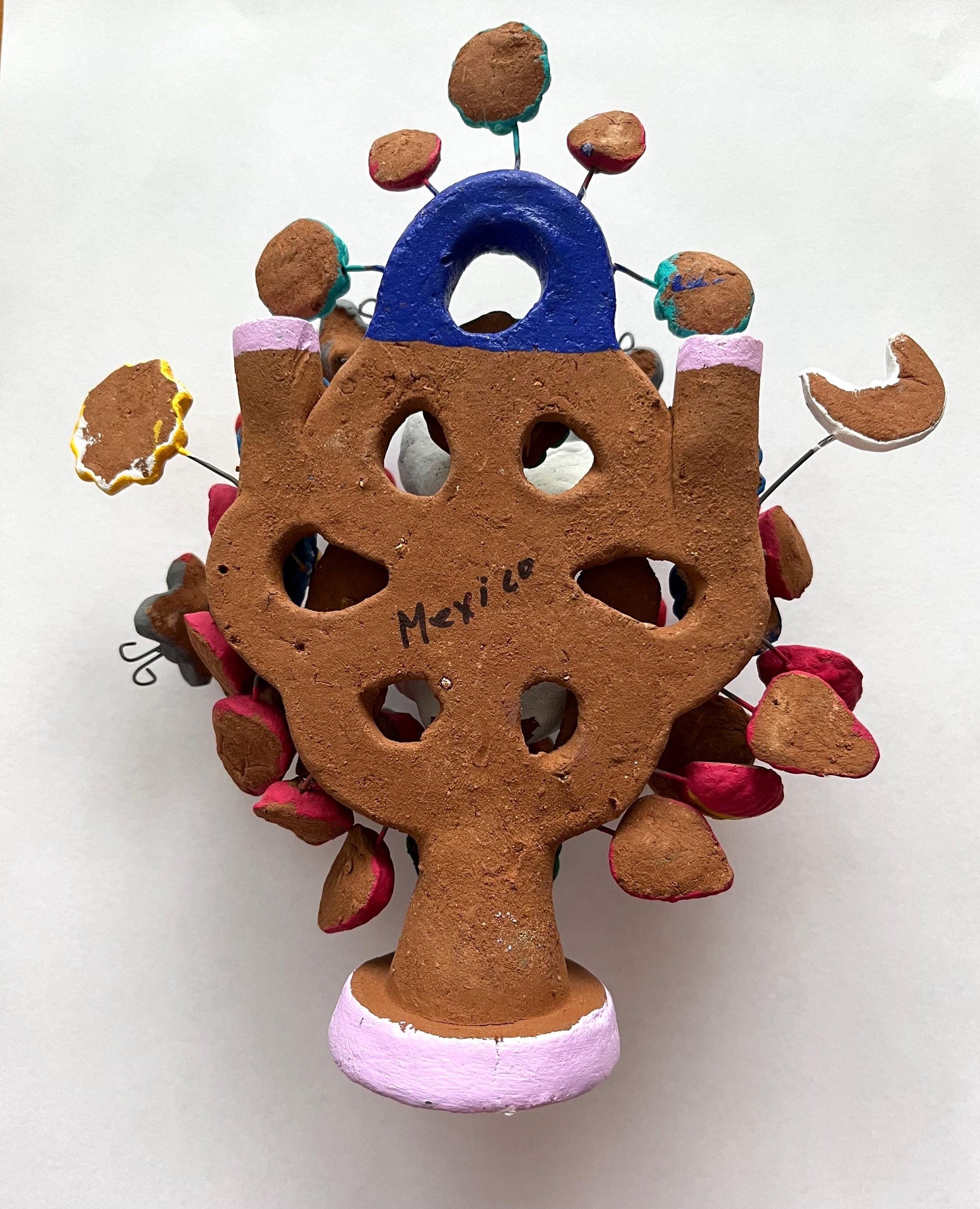 Hand Made Clay Folk Art Tree of Life Adam and Eve