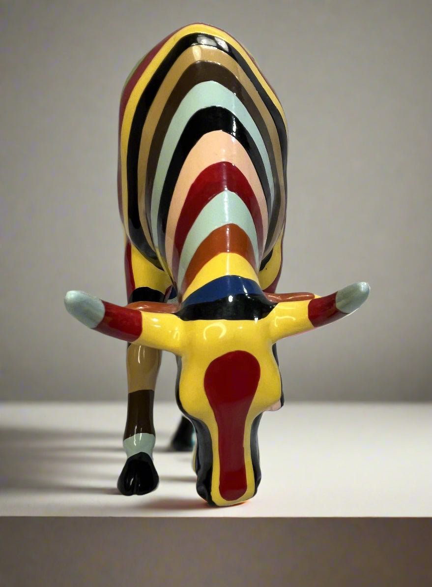 Large Cow Parade Artistic Striped Cow Cary Smith
