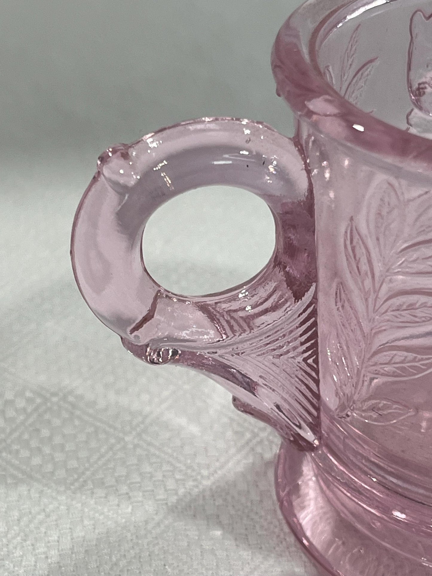 ABC Colonial Child's Pink Glass Mug