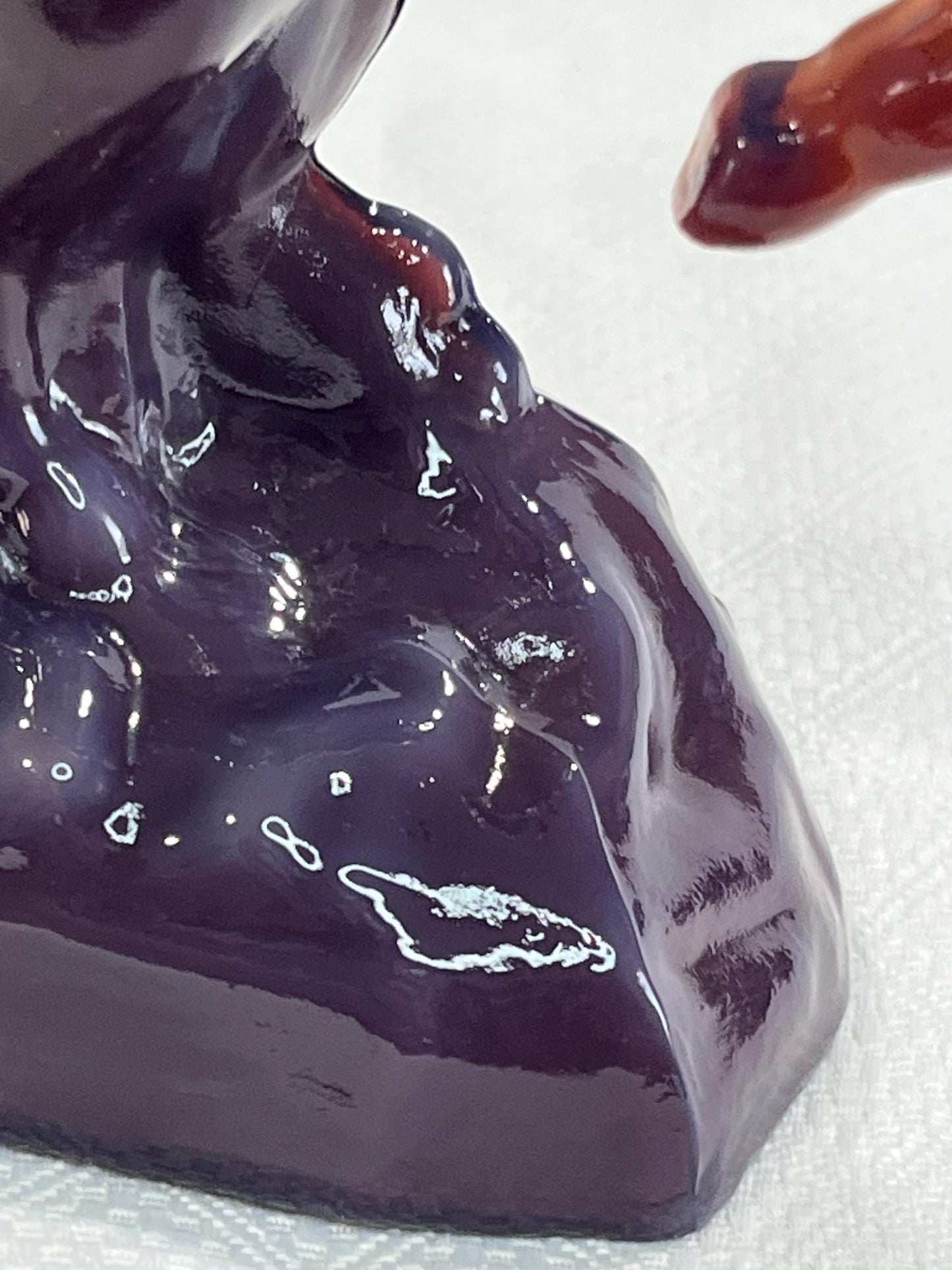 Mystical Unicorn Glass Figurine Eggplant Purple 5"