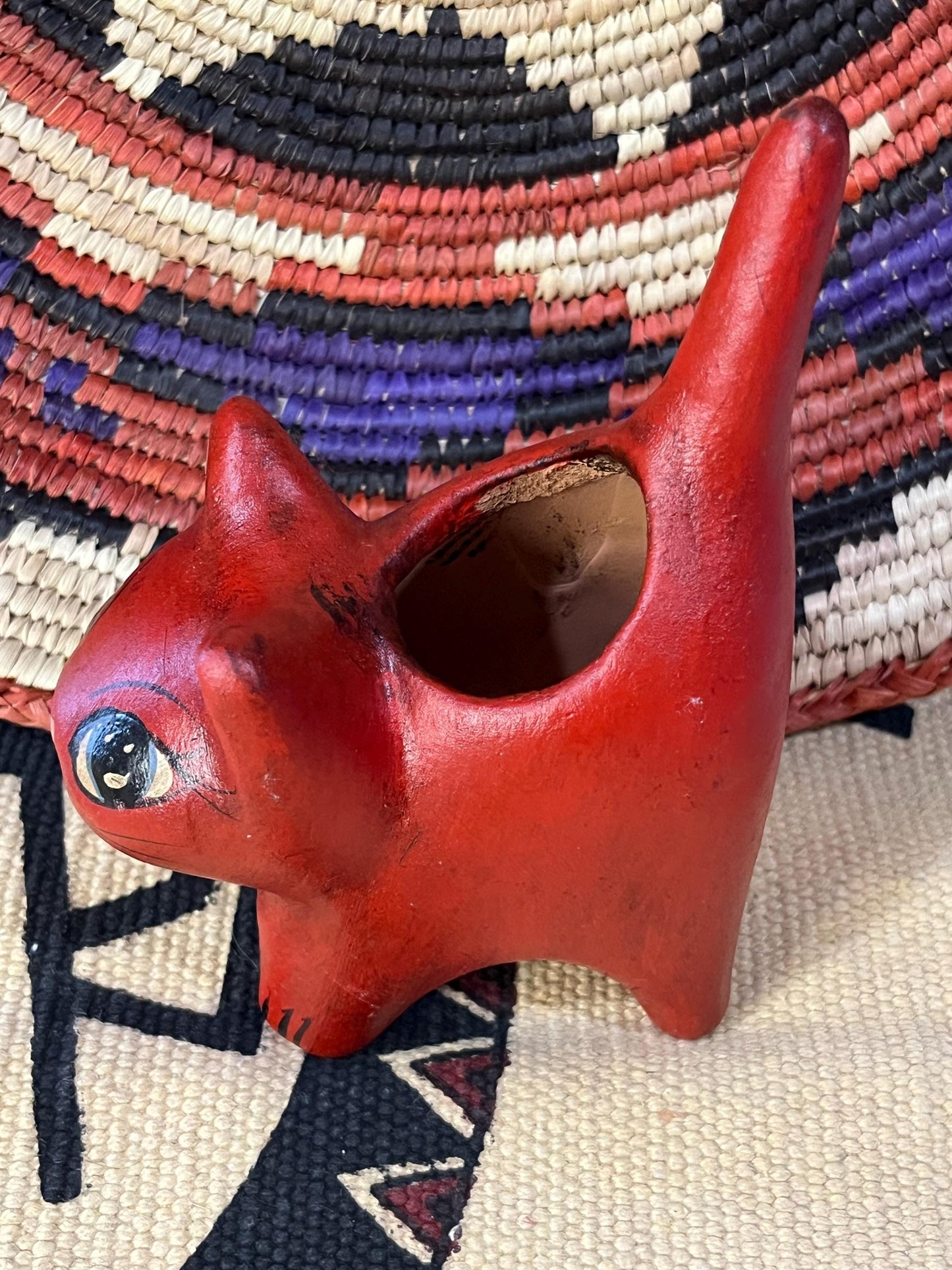 Handmade Clay Kitten Cat Flower Pot