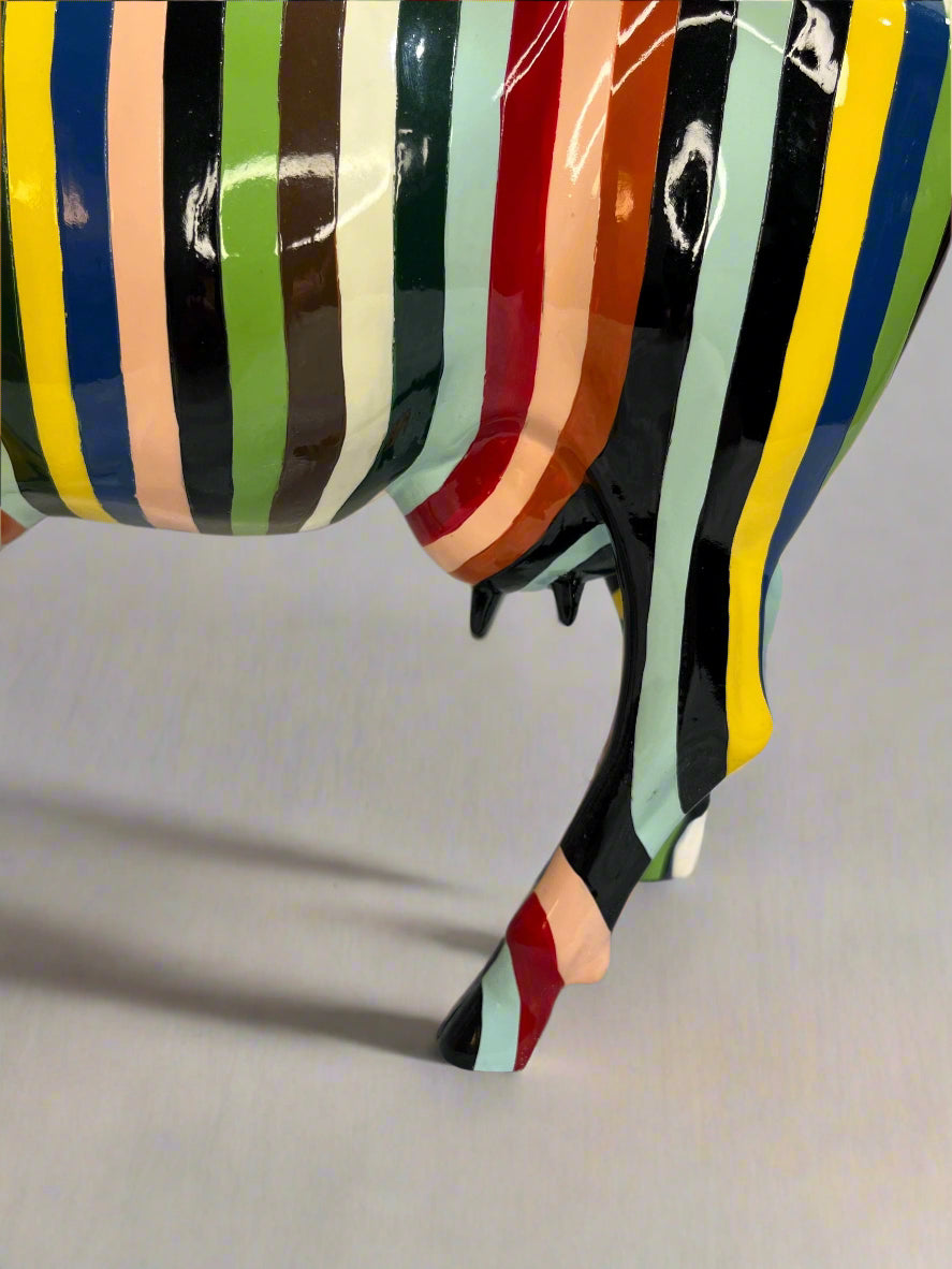 Large Cow Parade Artistic Striped Cow Cary Smith