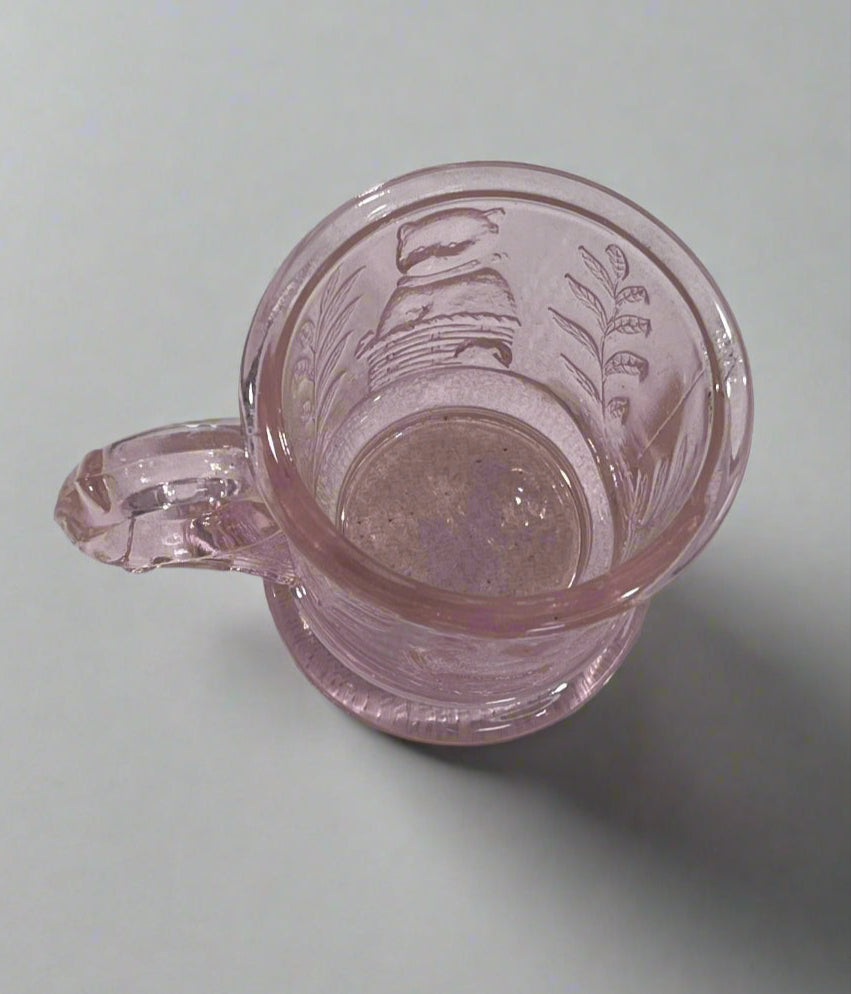 ABC Colonial Child's Pink Glass Mug