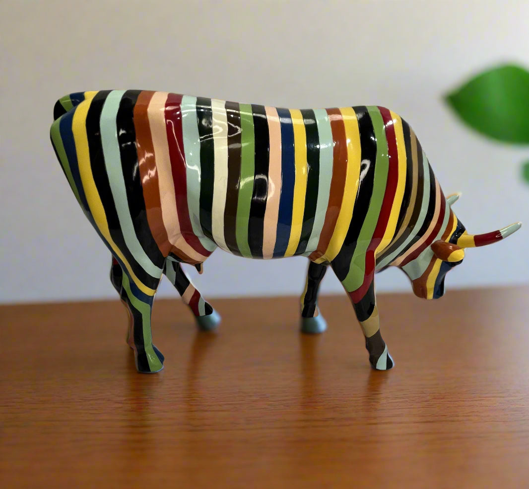 Large Cow Parade Artistic Striped Cow Cary Smith
