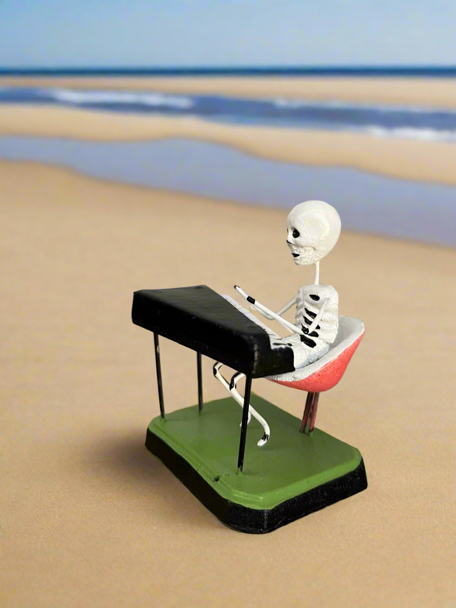Skeleton at Piano Figurine