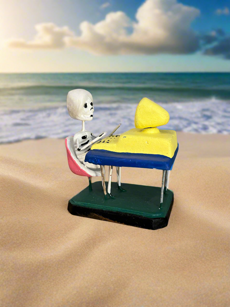 Skeleton at Computer Fiigurine