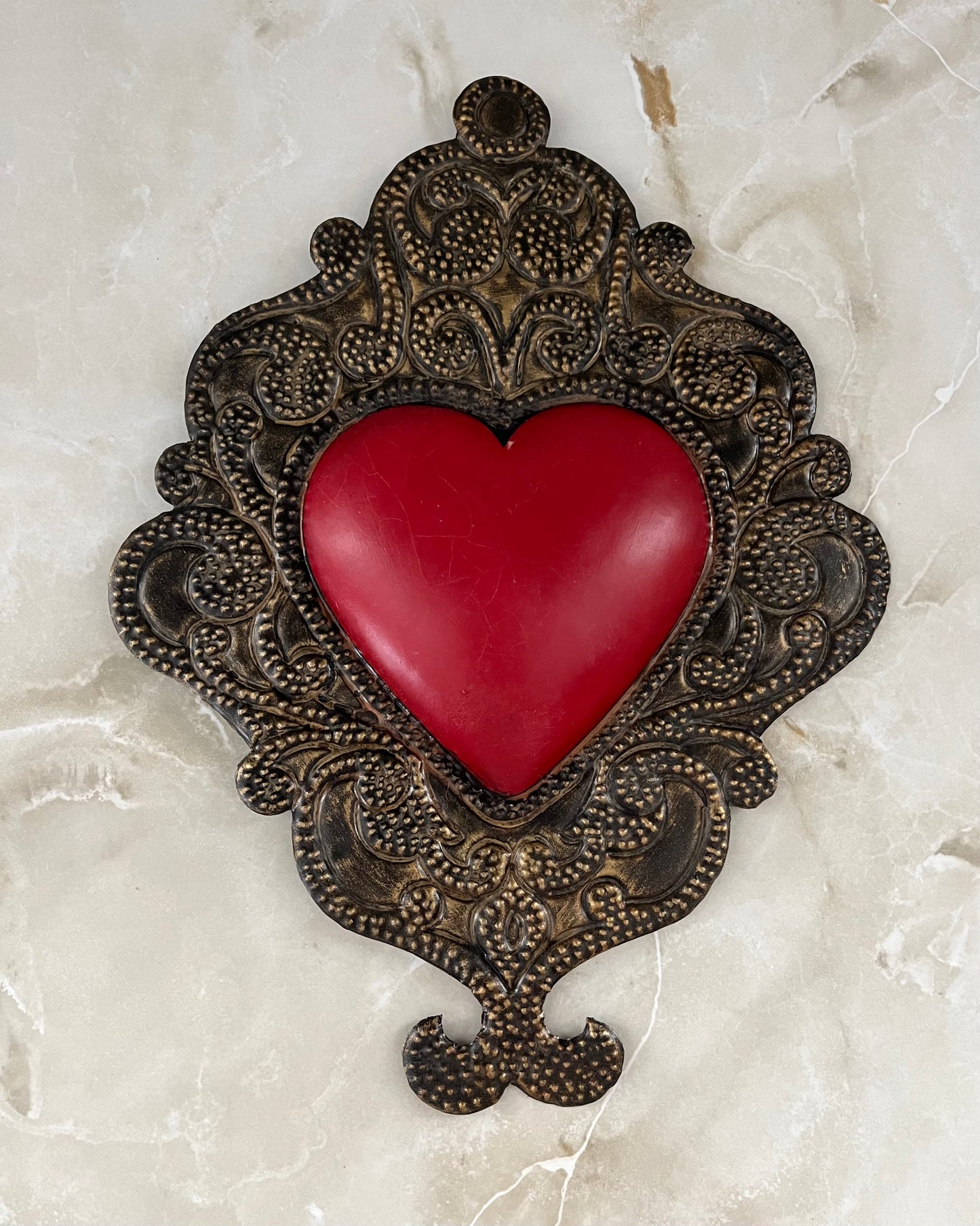 Tin Heart Hand Made Wall Hanging