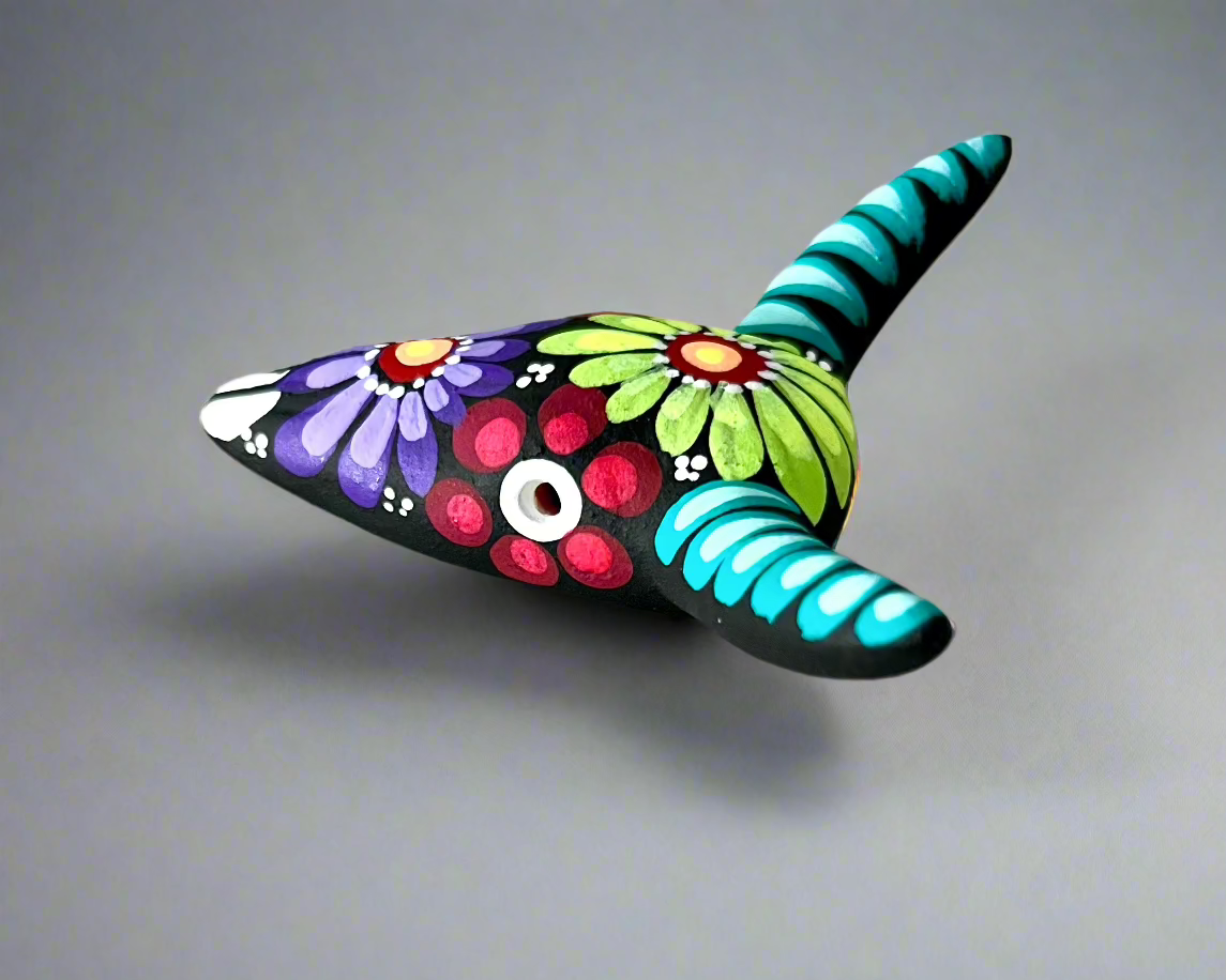 Clay Pottery Hand Crafted Mini Cow Skull 3" Wall Hanging