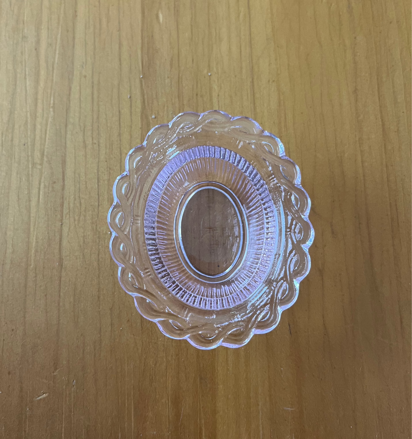 Pink Glass Mini Hen on Basket 2.75" Salt Cellar