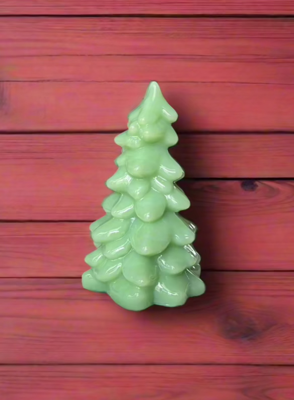 Jadeite Glass Christmas Tree 5.5"