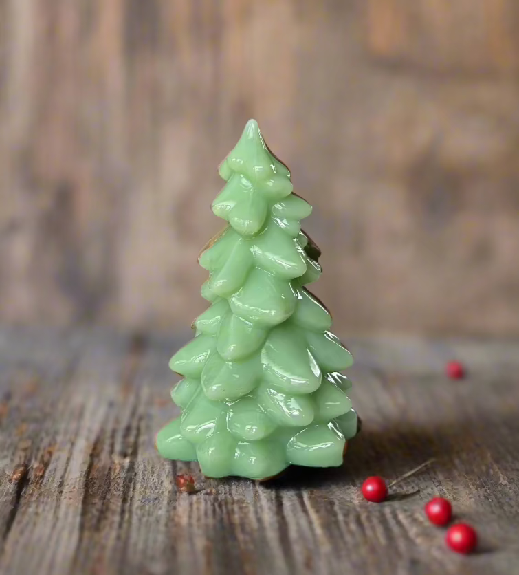 Jadeite Glass Christmas Tree 5.5"