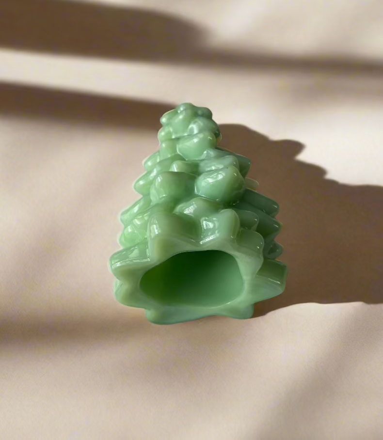 Jadeite Glass Christmas Tree 5.5"