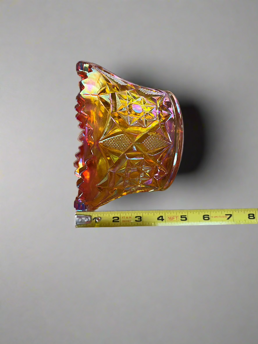 Amber Carnival Glass Finger Bowl 5.5" Diameter