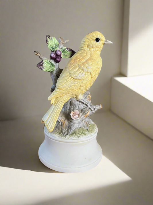 Music Box by Sankyo Yellow Canary Bird Plays Love Story