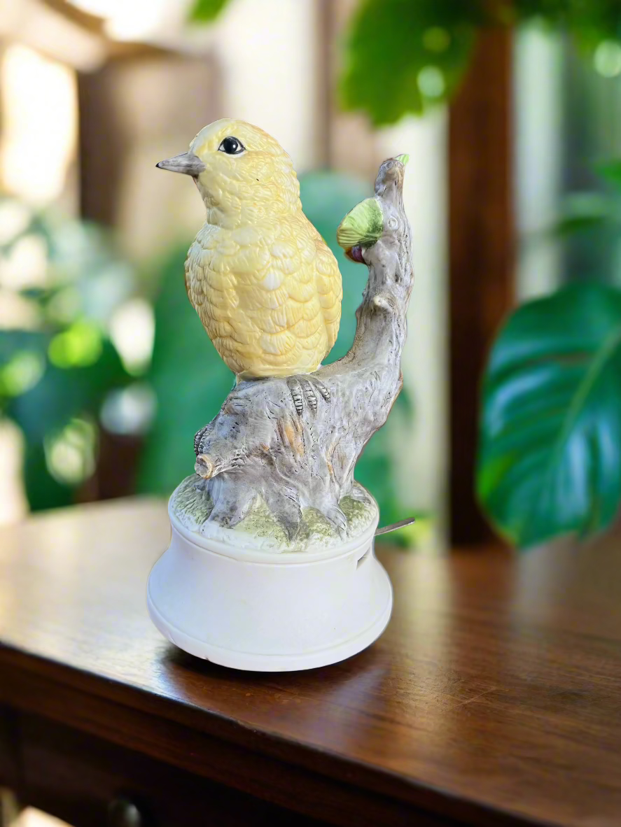 Music Box by Sankyo Yellow Canary Bird Plays Love Story