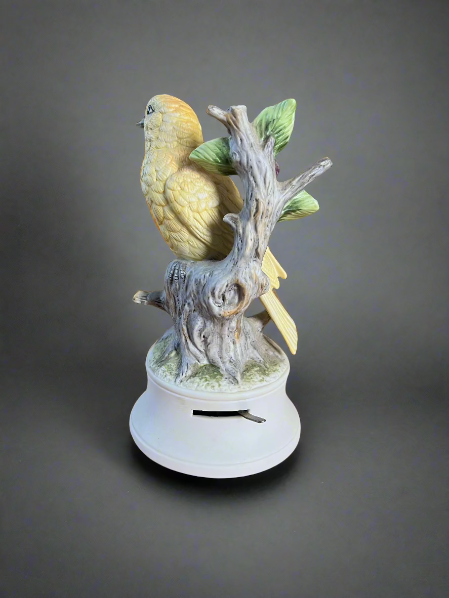 Music Box by Sankyo Yellow Canary Bird Plays Love Story
