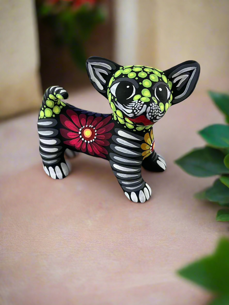 Hand Crafted Clay Chihuahua Puppy Figurine 4.5"