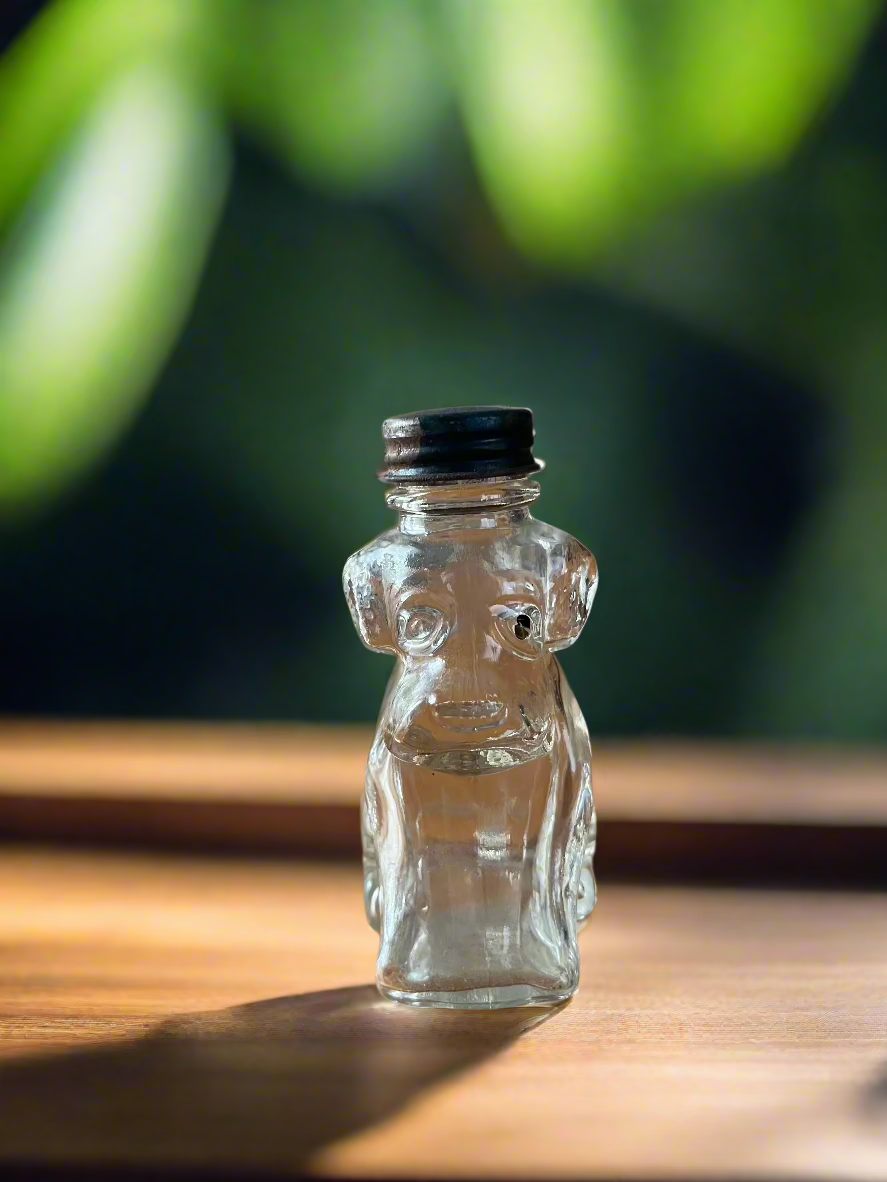 Small Dog Candy Container Jar Federal Glass 1940s