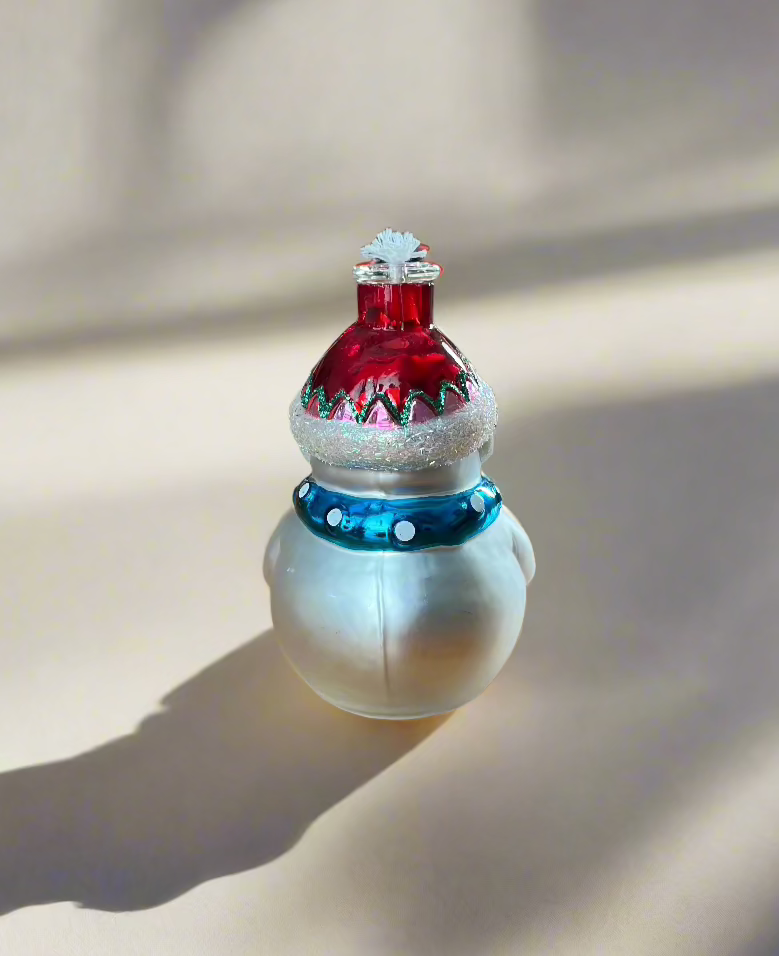 Glass Snowman Oil Burning Candle