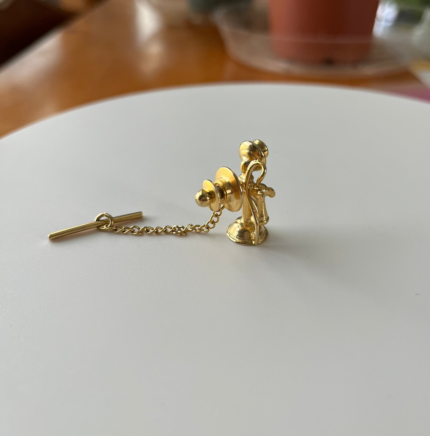 Rugin Candlestick Phone Tie Tack