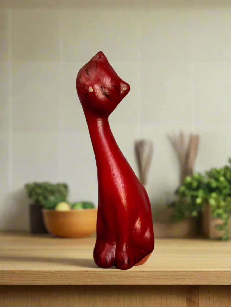 Tall Slender Sitting Cat 9" Figurine