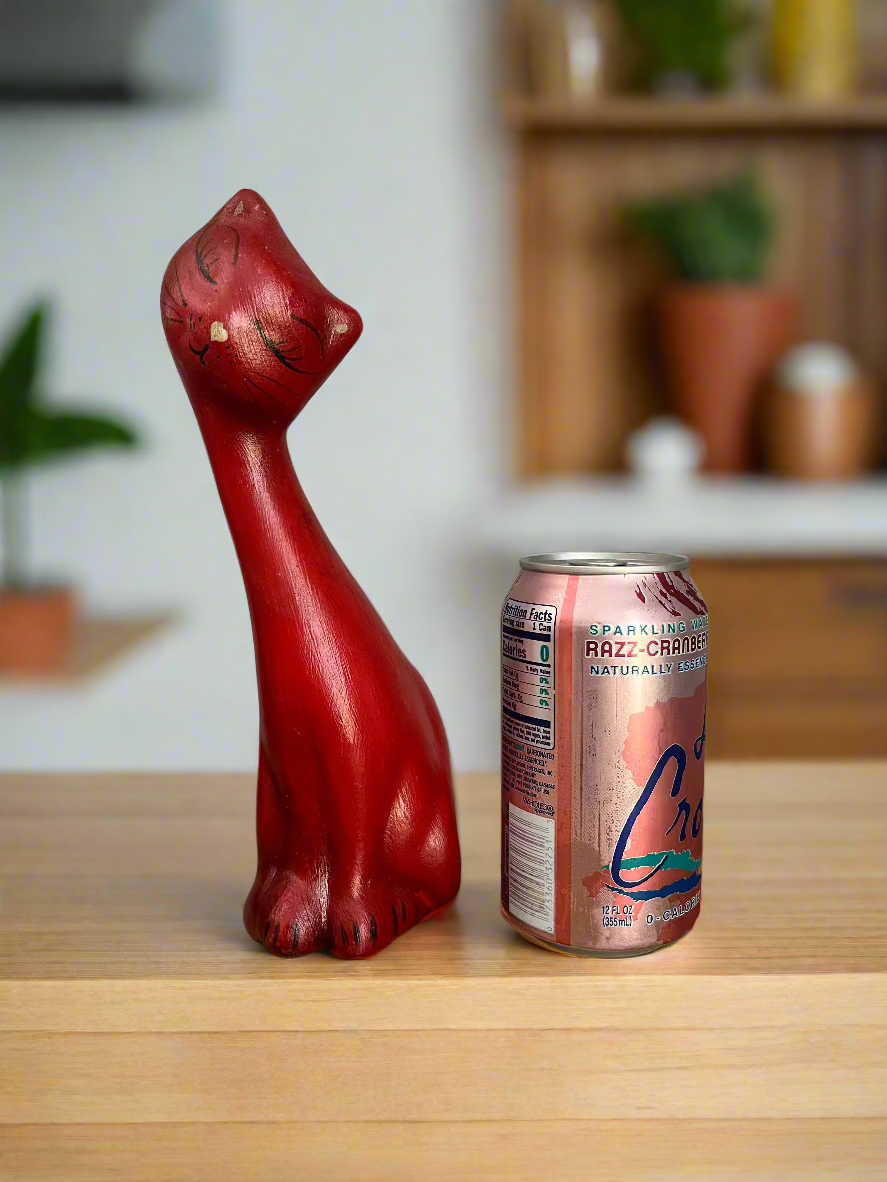 Tall Slender Sitting Cat 9" Figurine