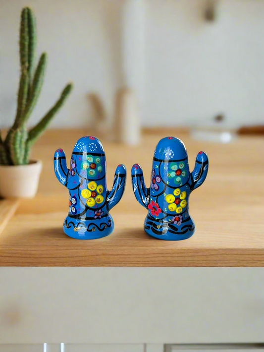 Talavera Cactus Salt and Pepper Set