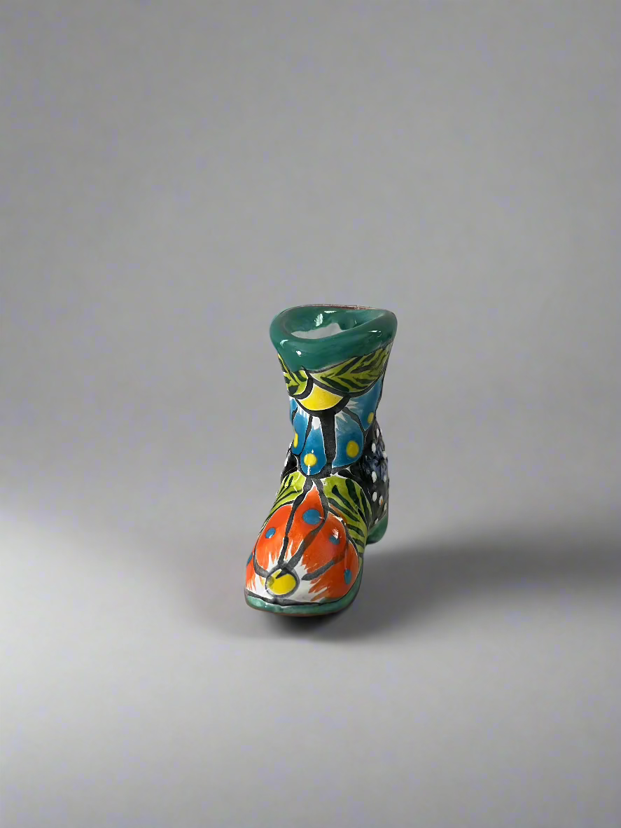 Talavera Boot Bud Vase