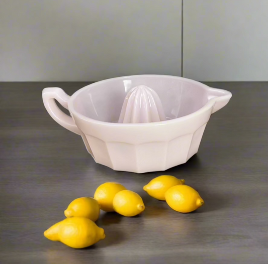 Large Pink Glass Juice Reamer Juicer