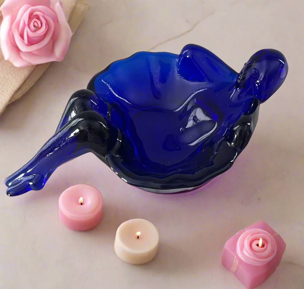 Cobalt Blue Glass Bathing Beauty Soap Dish