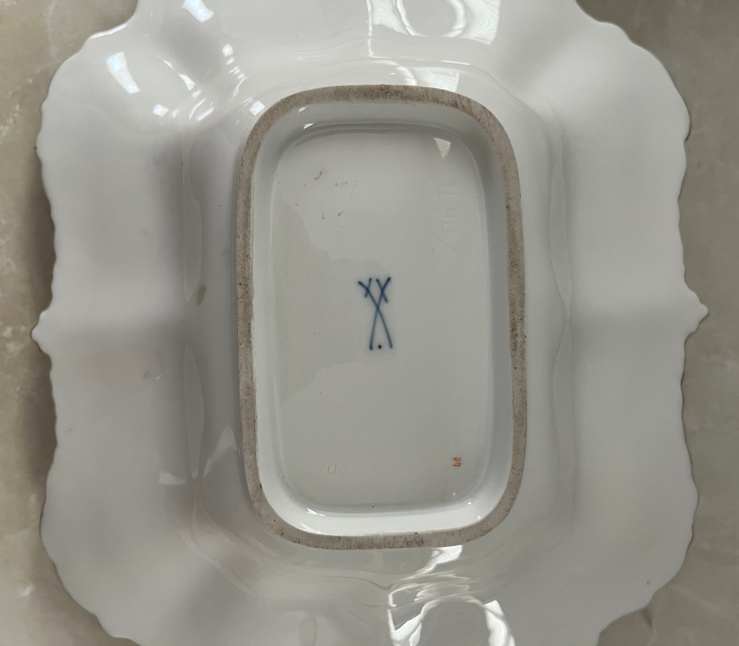 Meissen Floral Gold Leaf Two Handled Bowl