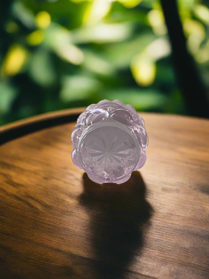 Pink Opal Glass Salt Cellar Eye Winker Pattern