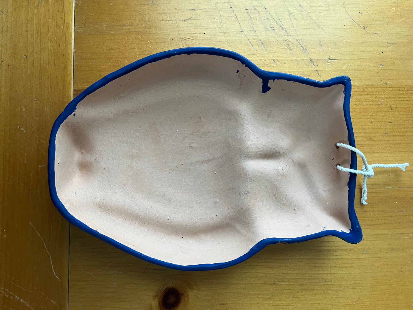 Hand Painted Clay Owl Wall Hanging 9"