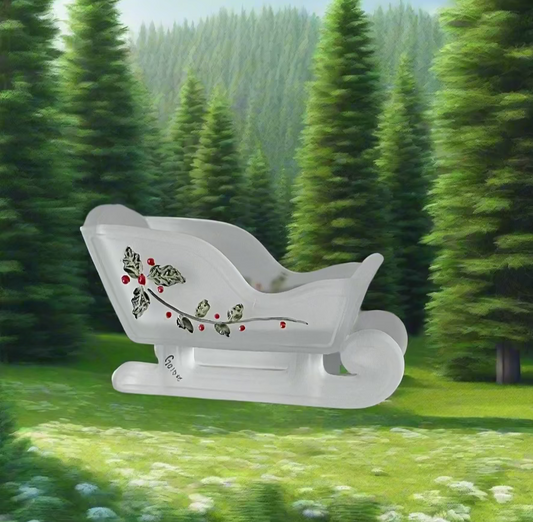 Mini Decorated Frosted Glass Sleigh 3.25"