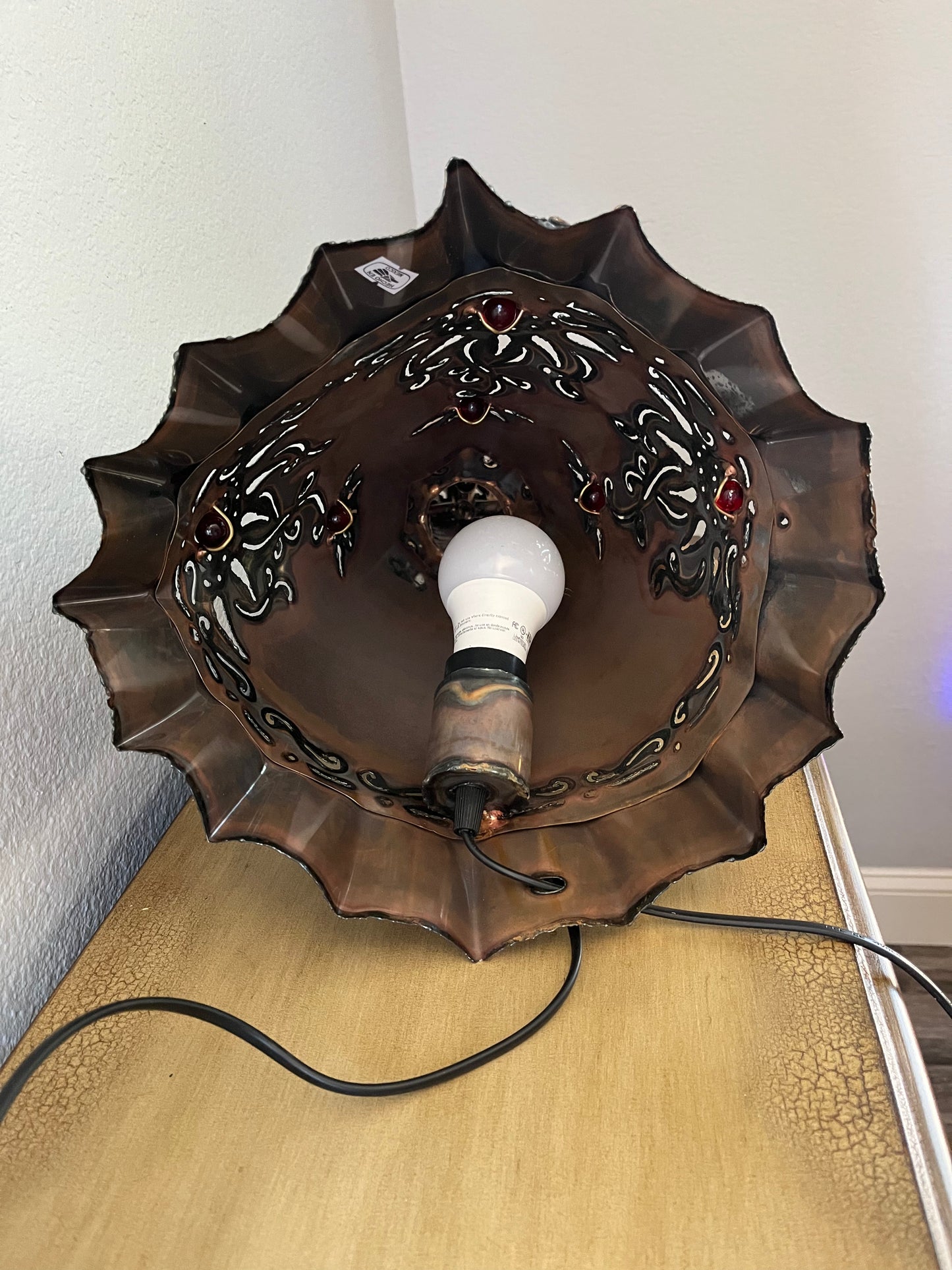 Electric Catrina Lamp 24" Copper Finish