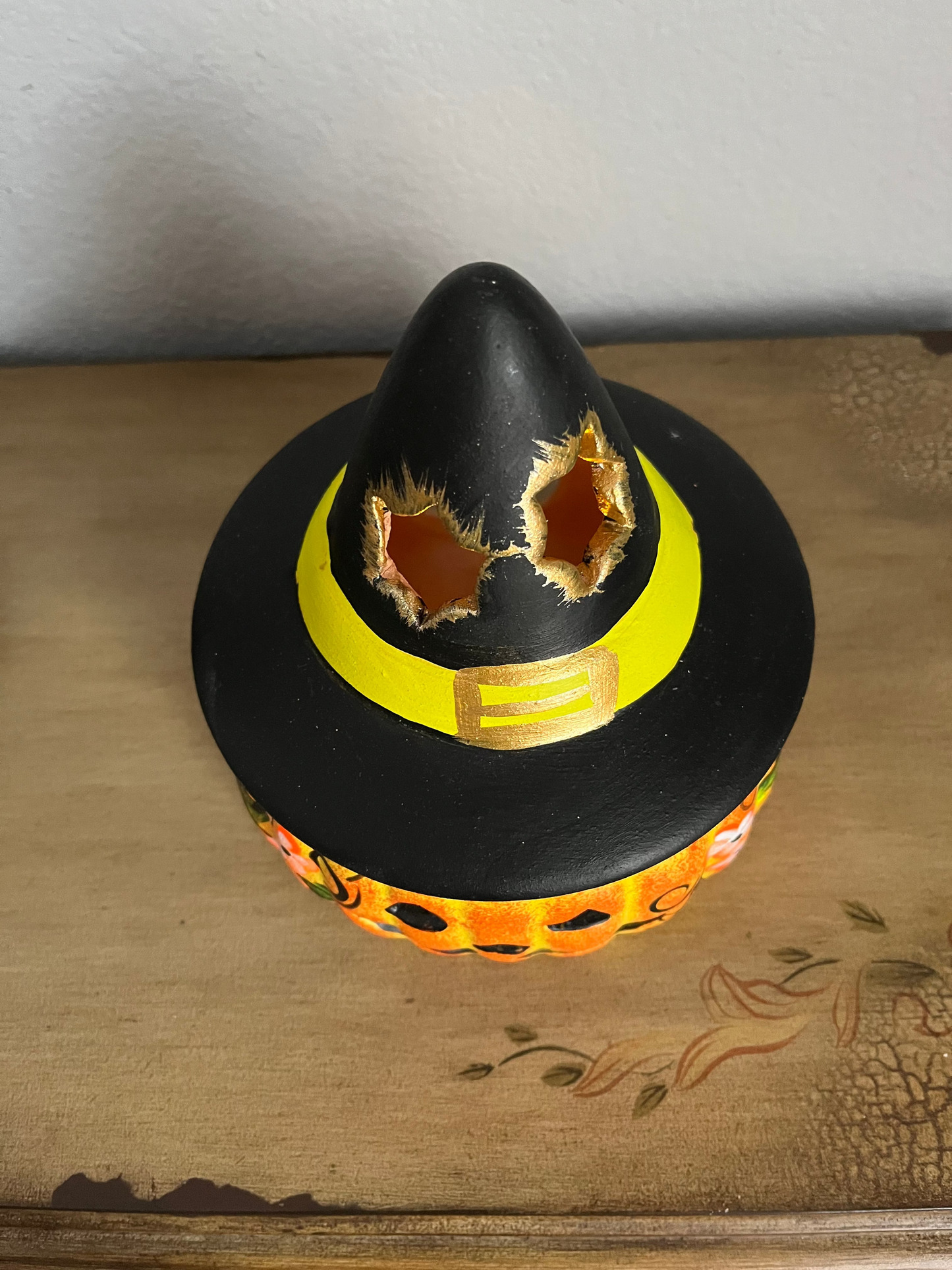 Matte Clay Painted Jack o Lantern