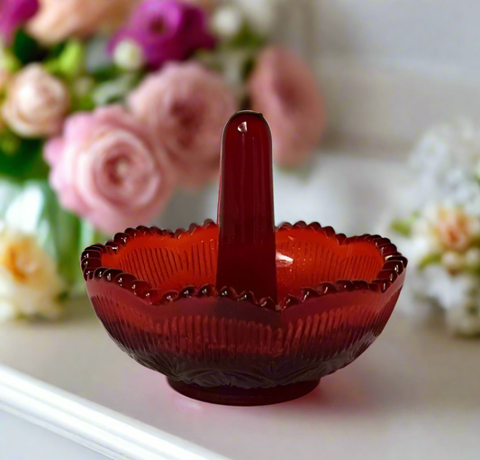Ruby Red Glass Ring Holder