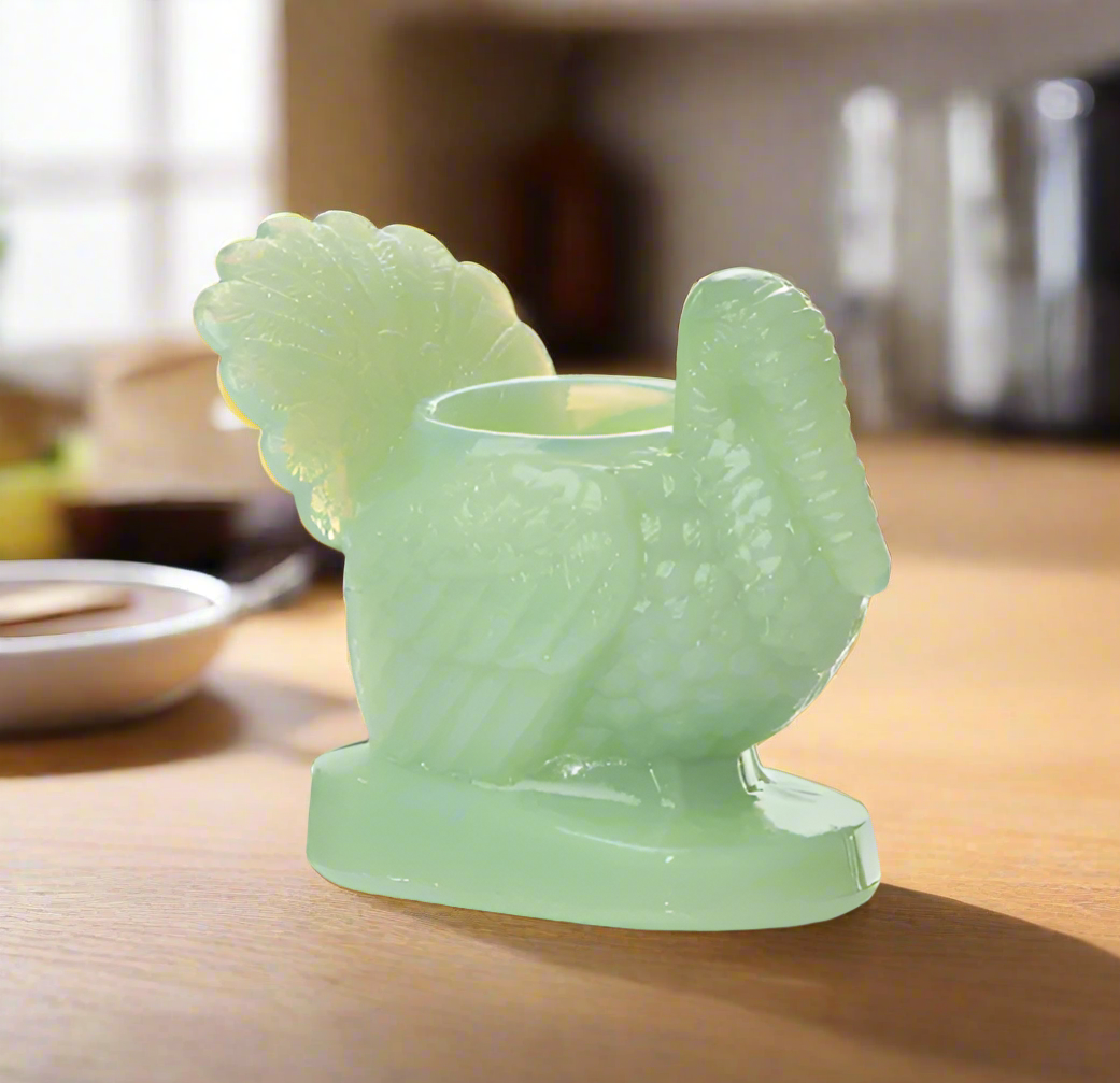 Jadeite Green Glass Turkey Toothpick Holder