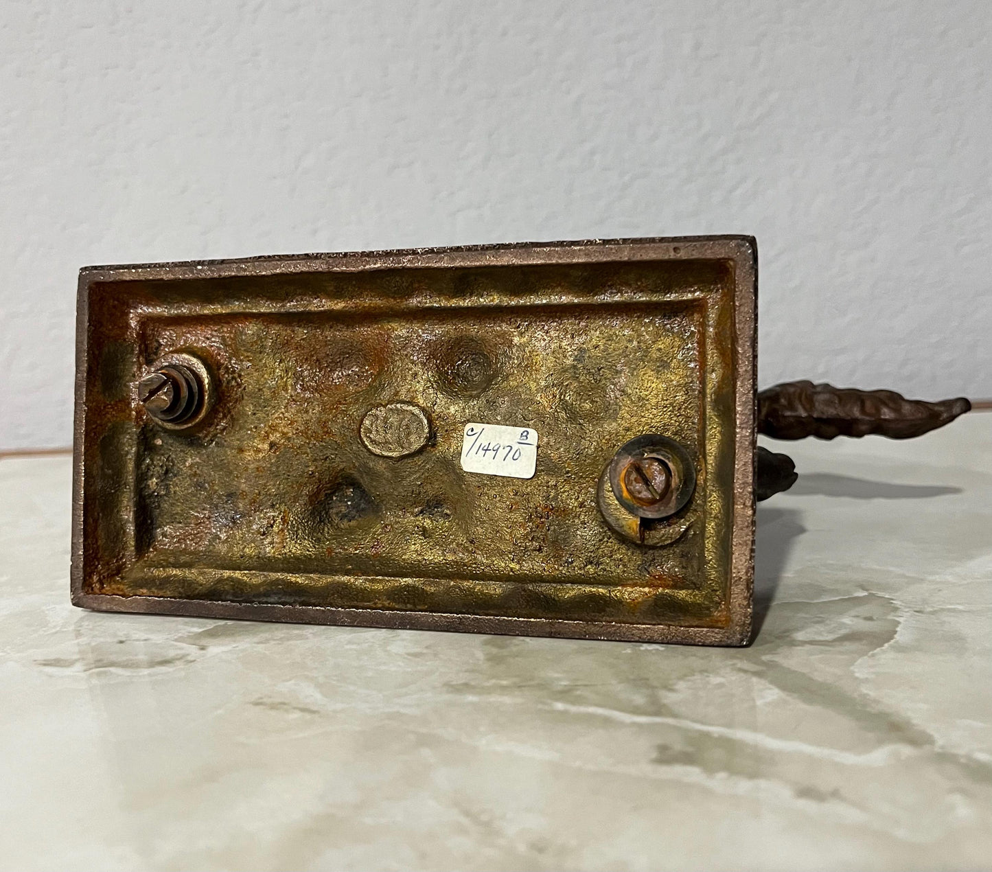 Horse and Trumpeter Statue Heavy Metal Aged Copper Finish 7"