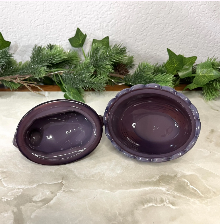 Eggplant Purple Bunny Rabbit On a Basket 2 Part Box 4