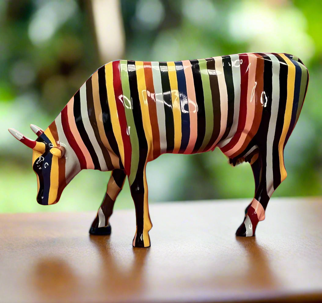 Large Cow Parade Artistic Striped Cow Cary Smith
