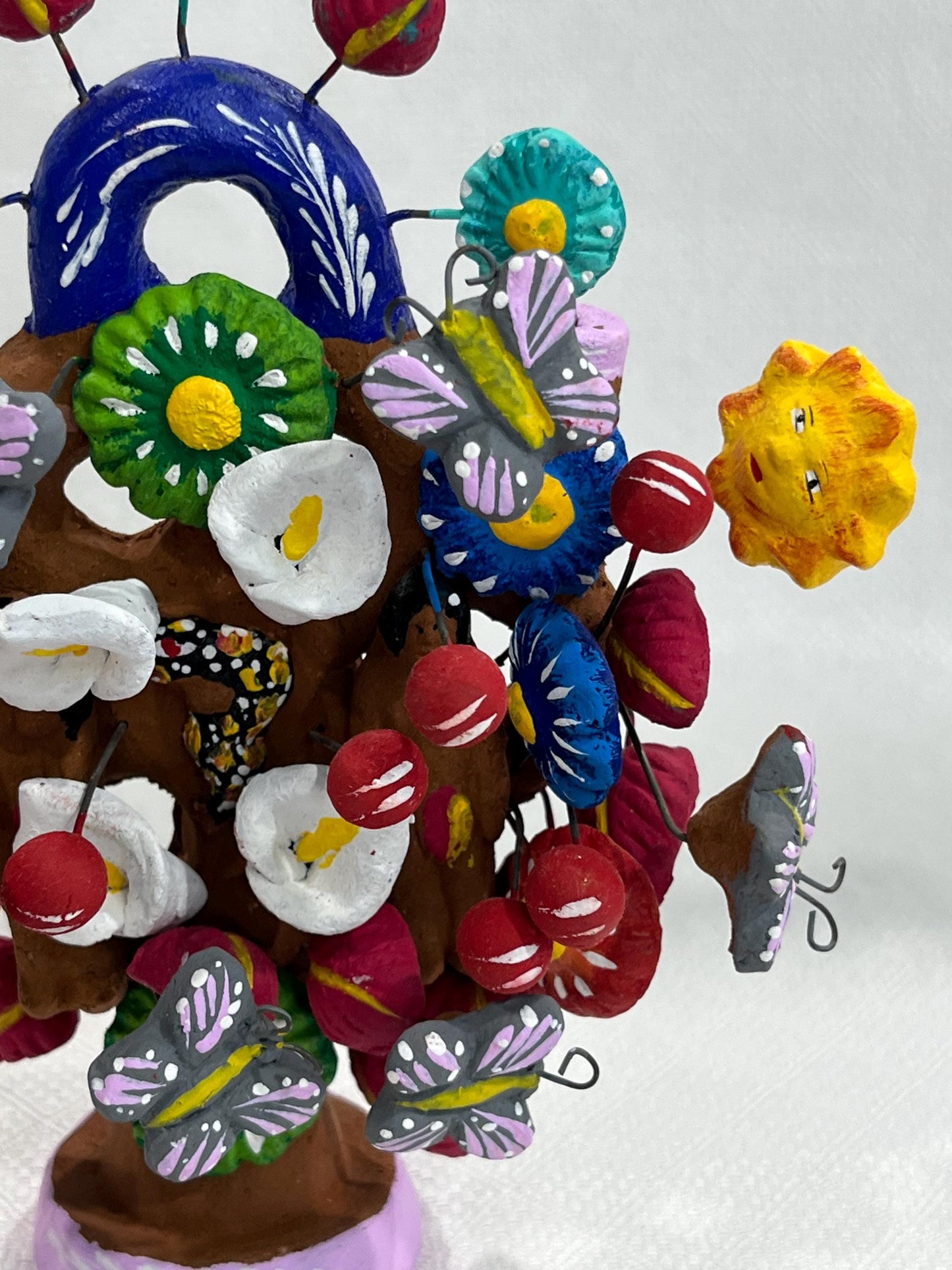 Hand Made Clay Folk Art Tree of Life Adam and Eve