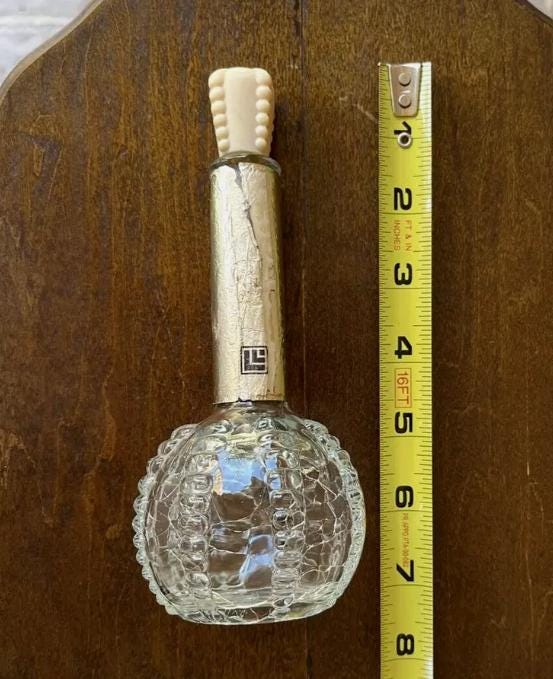 Lucien Lelong Flippant Perfume Cologne Bottle Mid Century Empty Rare