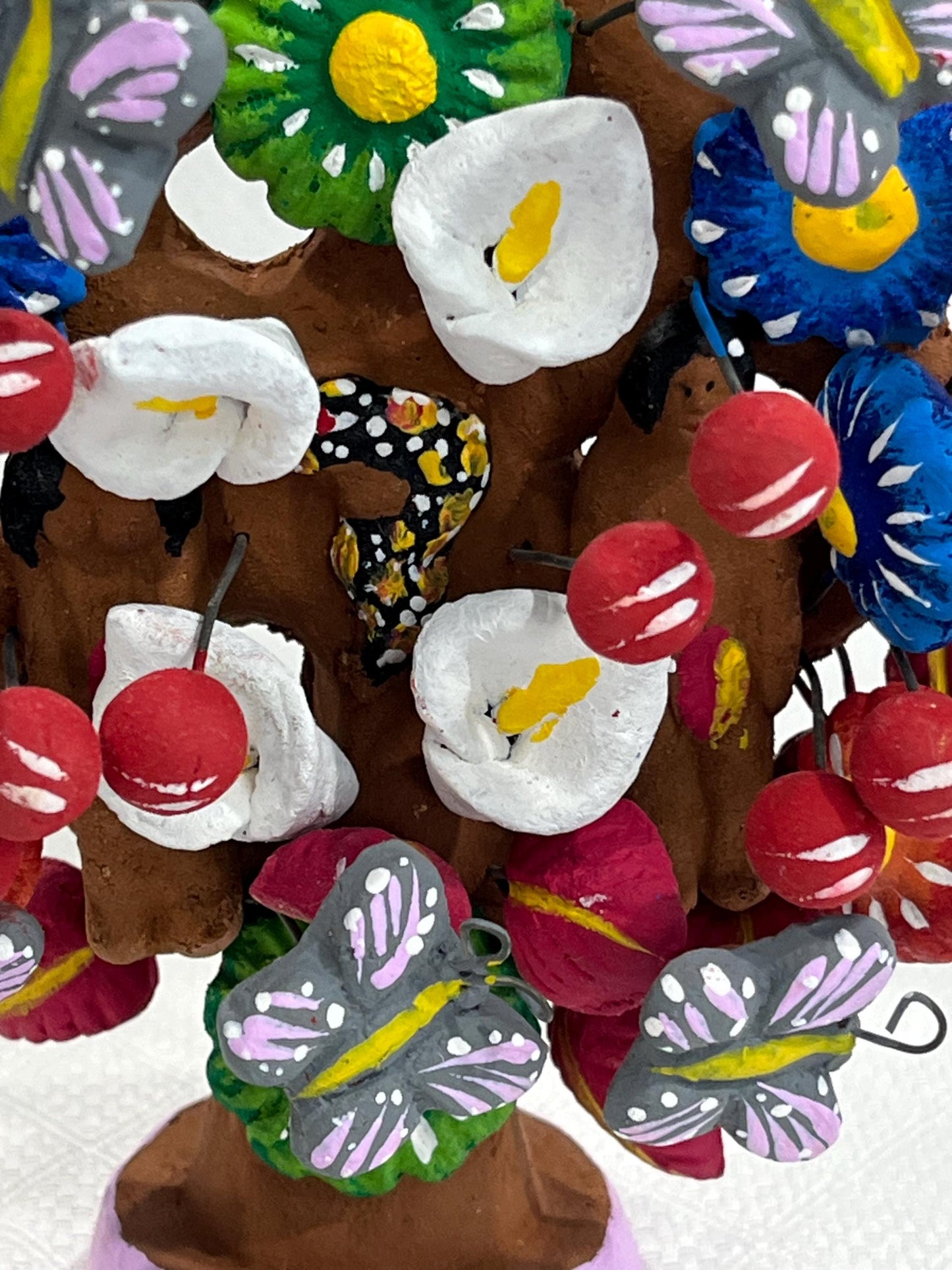 Hand Made Clay Folk Art Tree of Life Adam and Eve