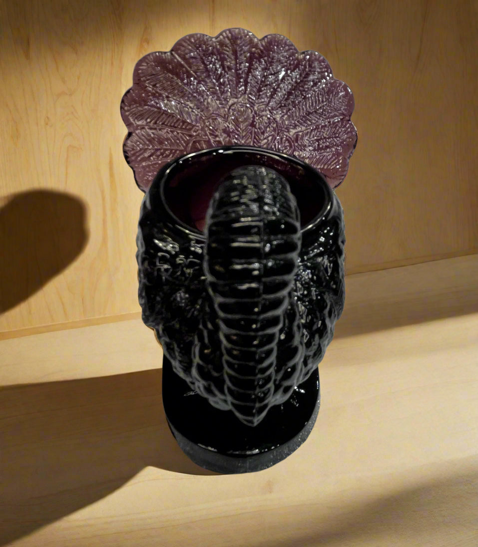 Purple Amethyst Glass Turkey Toothpick Holder