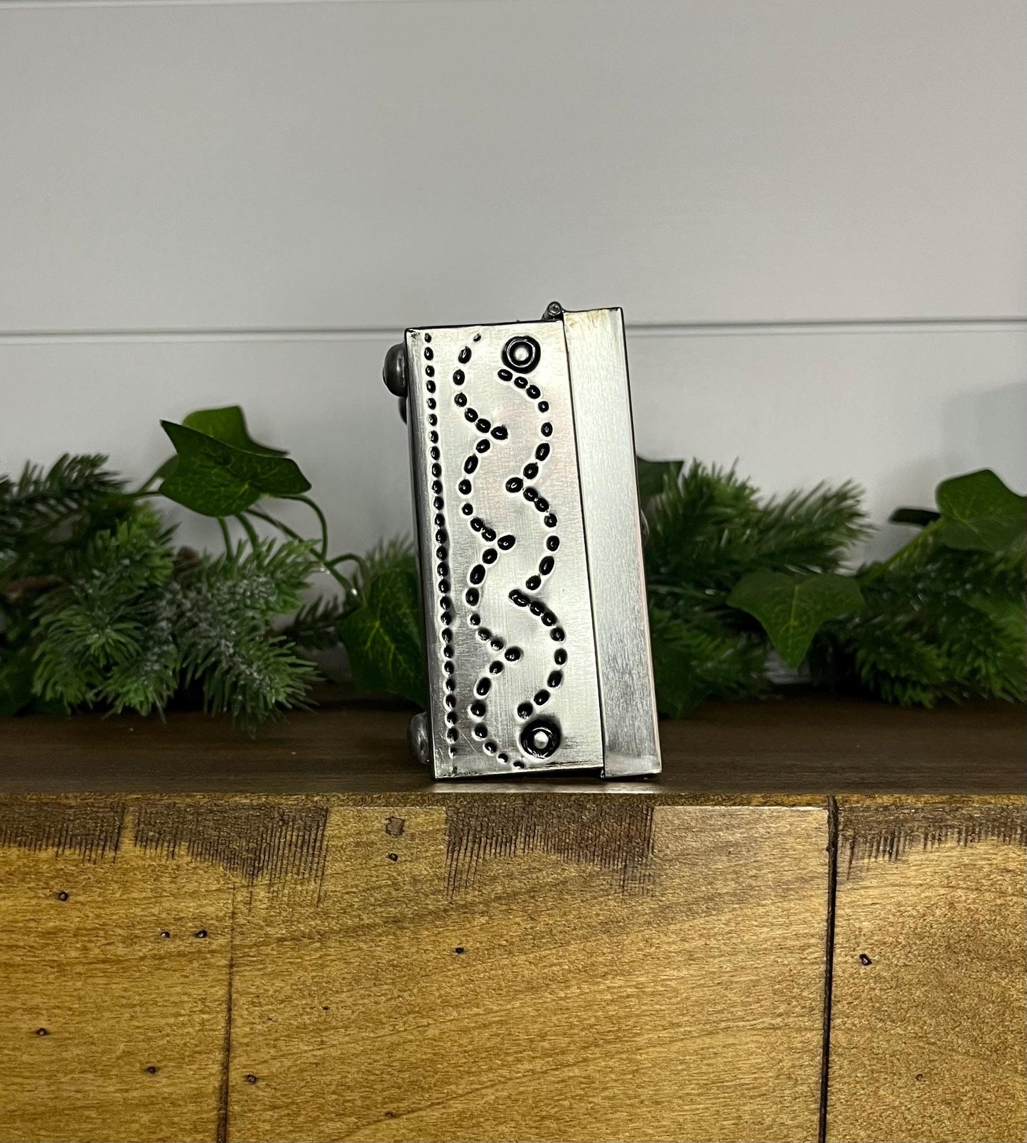 Handmade Hummingbird Punched Tin Cosmetic Jewelry Trinket Box