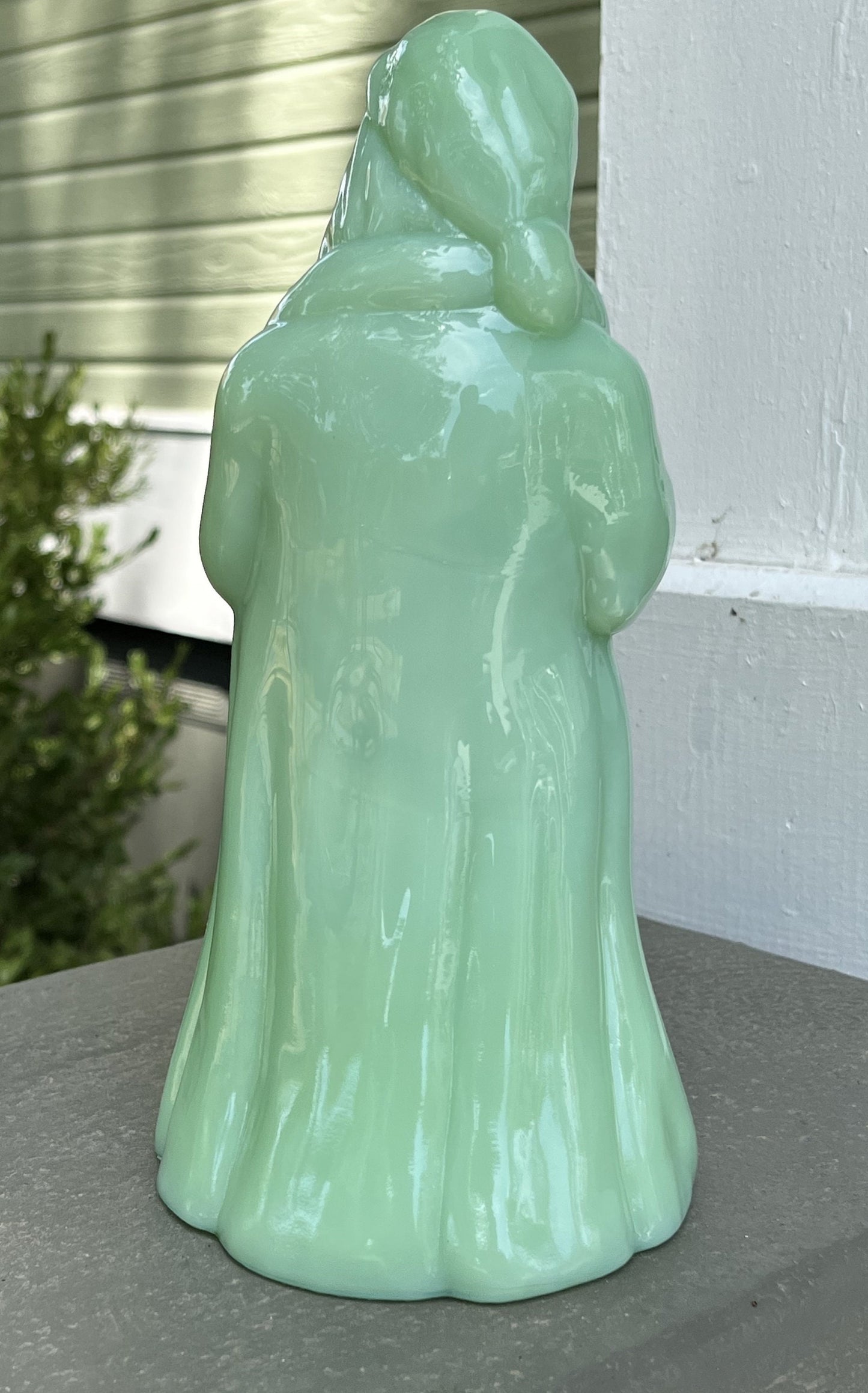 Jadite Glass Standing Santa