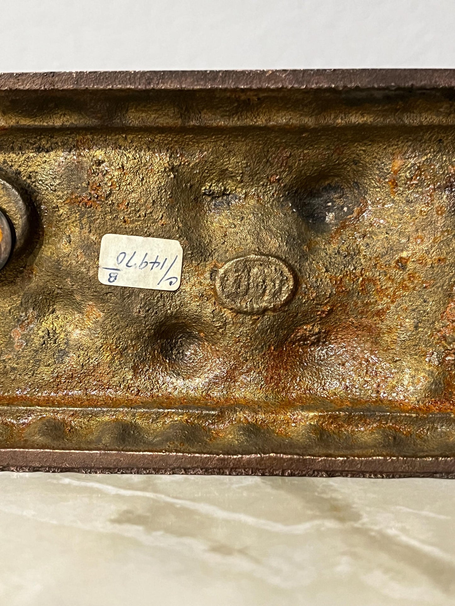 Horse and Trumpeter Statue Heavy Metal Aged Copper Finish 7"