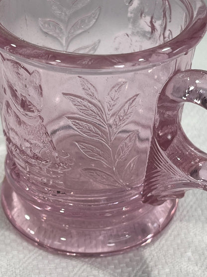 ABC Colonial Child's Pink Glass Mug