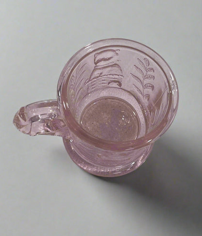 ABC Colonial Child's Pink Glass Mug